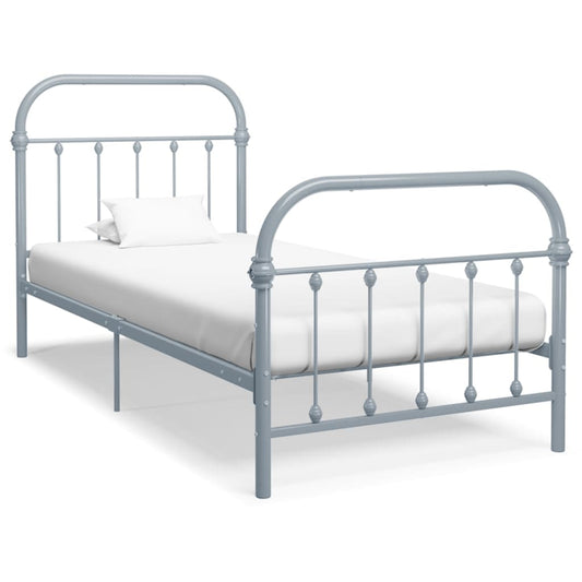 Berkfield Bed Frame Grey Metal 90x200 cm