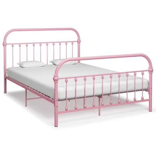 Berkfield Bed Frame Pink Metal 140x200 cm