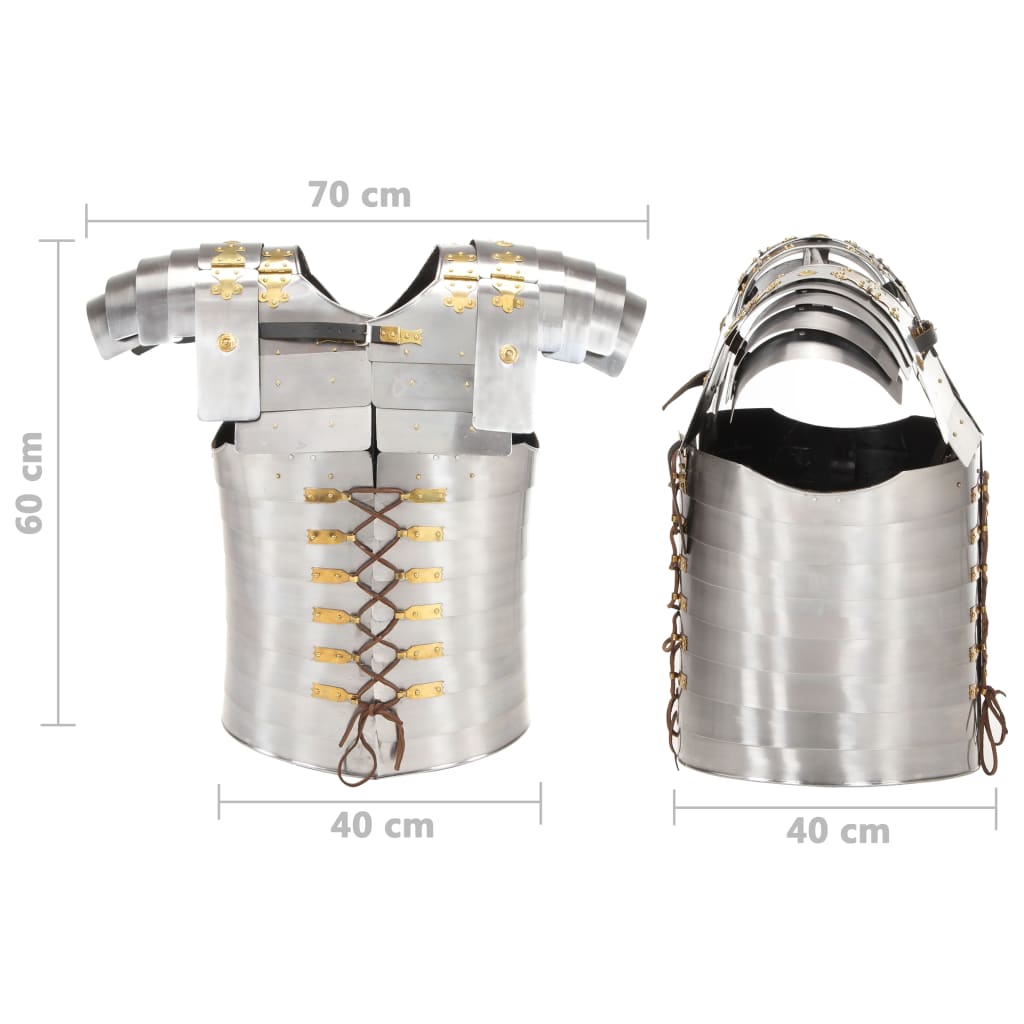 Berkfield Roman Soldier Body Armour Replica LARP Silver Steel