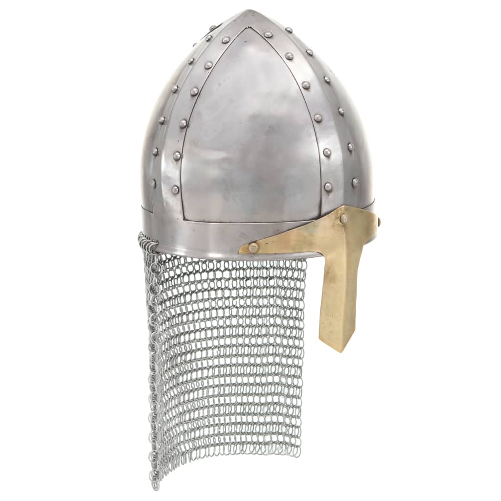 Berkfield Crusader Knight Helmet Antique Replica LARP Silver Steel