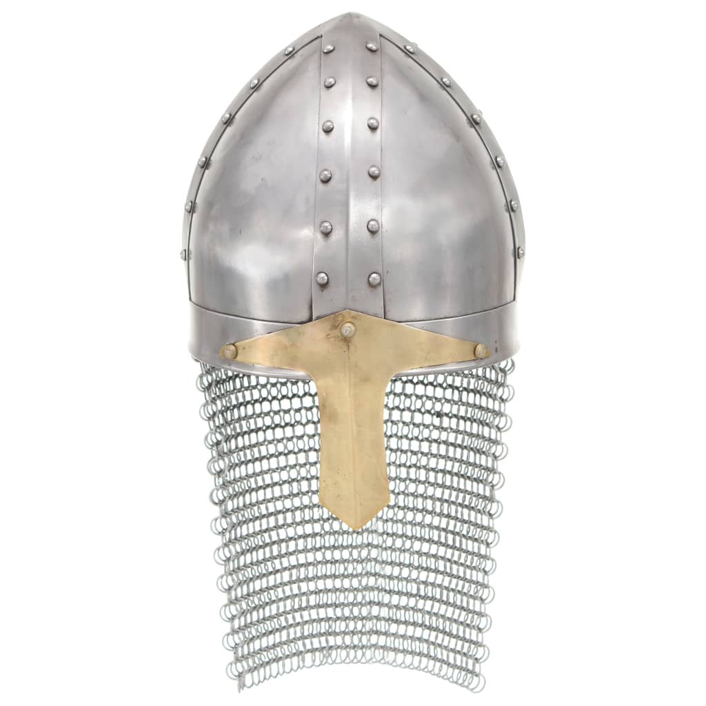 Berkfield Crusader Knight Helmet Antique Replica LARP Silver Steel