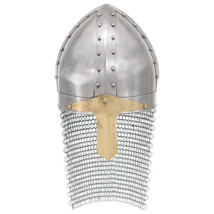 Berkfield Crusader Knight Helmet Antique Replica LARP Silver Steel