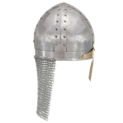 Berkfield Crusader Knight Helmet Antique Replica LARP Silver Steel