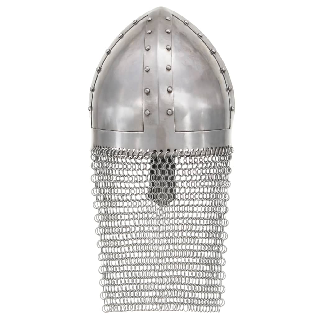 Berkfield Crusader Knight Helmet Antique Replica LARP Silver Steel