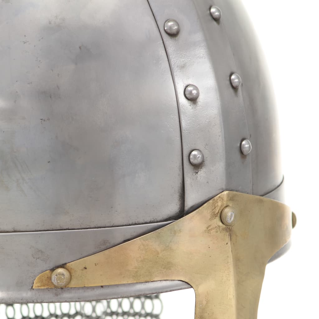 Berkfield Crusader Knight Helmet Antique Replica LARP Silver Steel