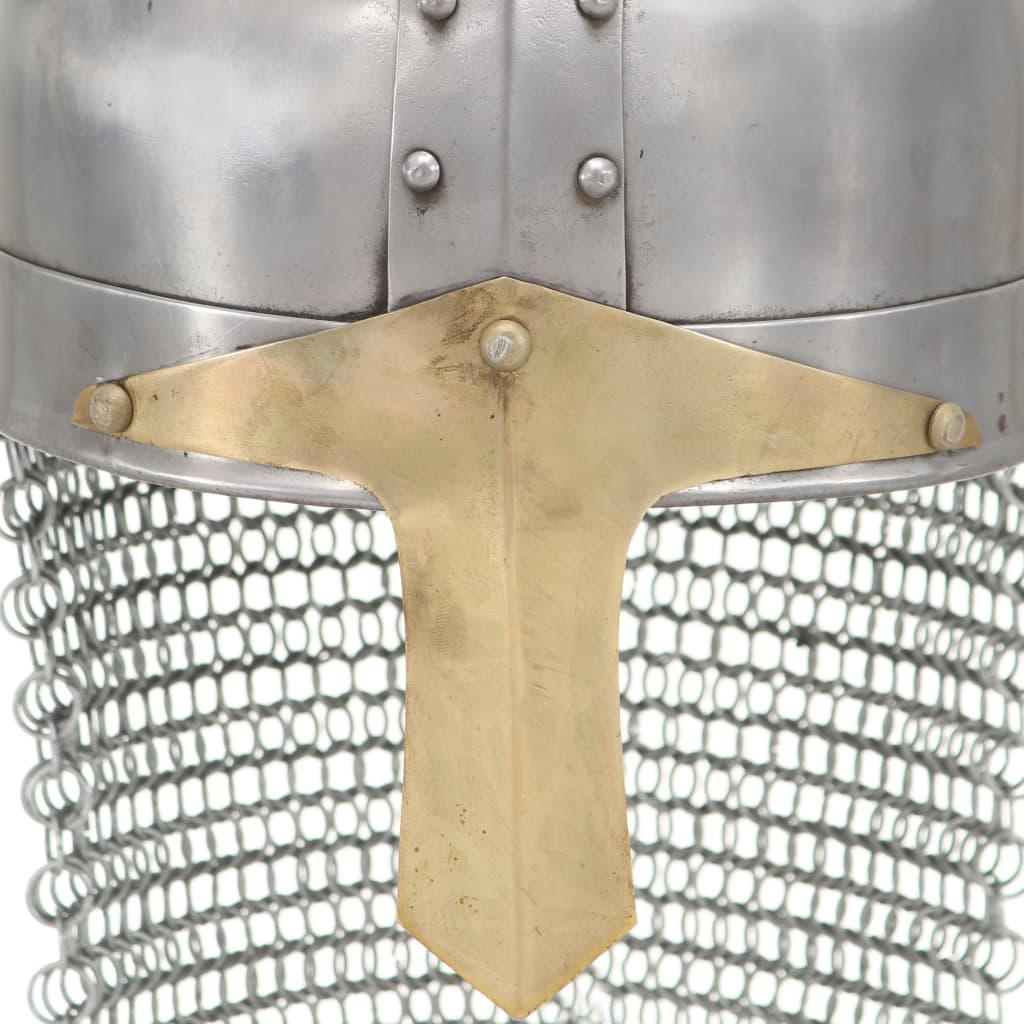 Berkfield Crusader Knight Helmet Antique Replica LARP Silver Steel