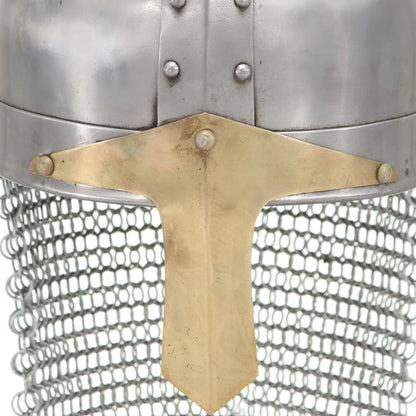 Berkfield Crusader Knight Helmet Antique Replica LARP Silver Steel