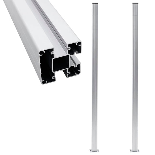 Berkfield Fence Posts 2 pcs Aluminium 185 cm