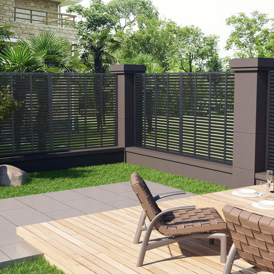 Berkfield Louver Fence WPC 170x170 cm Grey