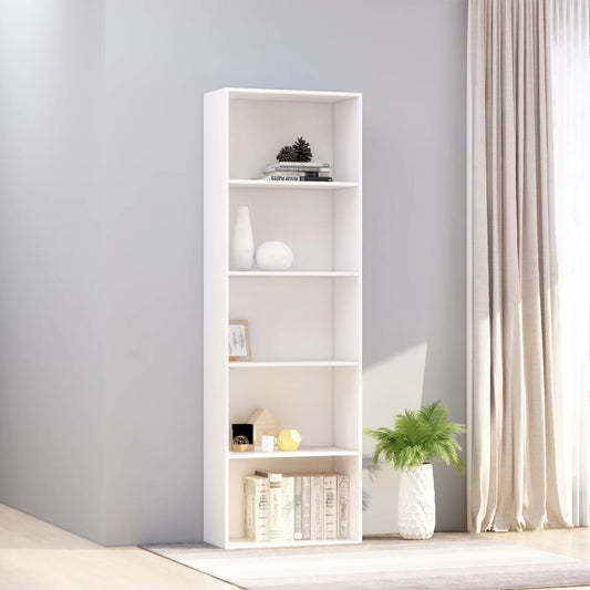 Berkfield 5-Tier Book Cabinet White 60x30x189 cm Engineered Wood