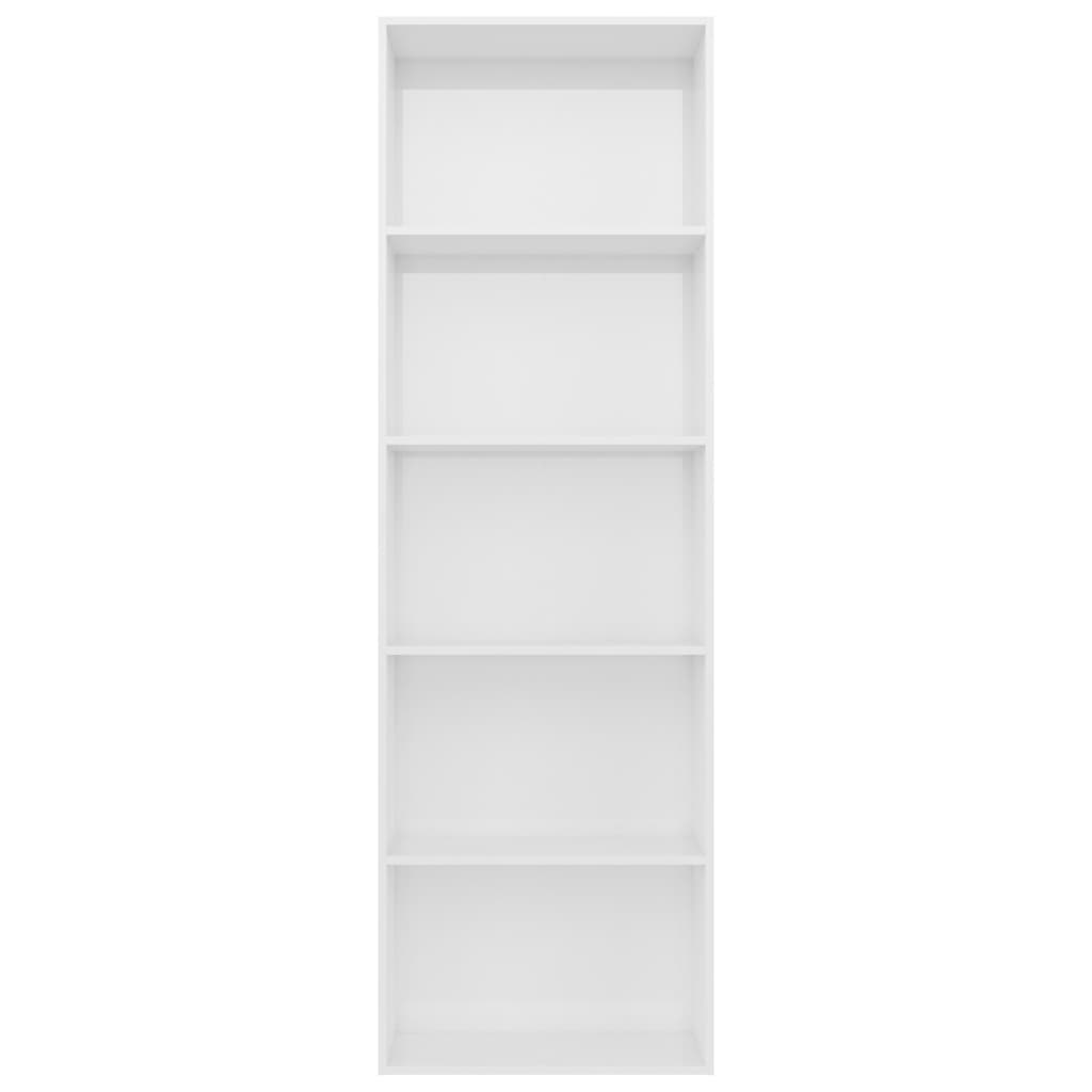 Berkfield 5-Tier Book Cabinet High Gloss White 60x30x189 cm Engineered Wood