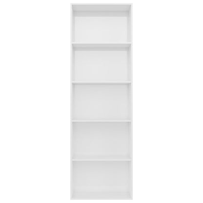Berkfield 5-Tier Book Cabinet High Gloss White 60x30x189 cm Engineered Wood