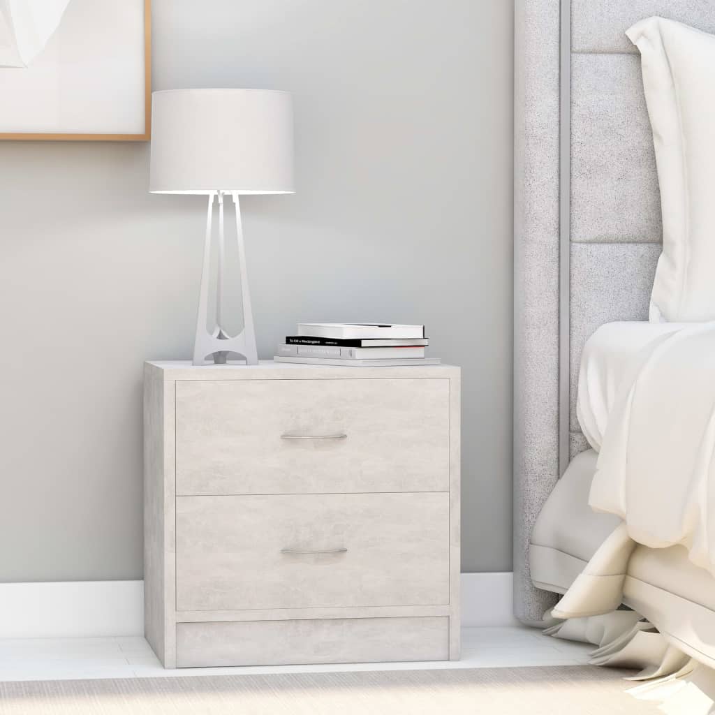 Berkfield Bedside Cabinets 2 pcs Concrete Grey 40x30x40 cm Engineered Wood