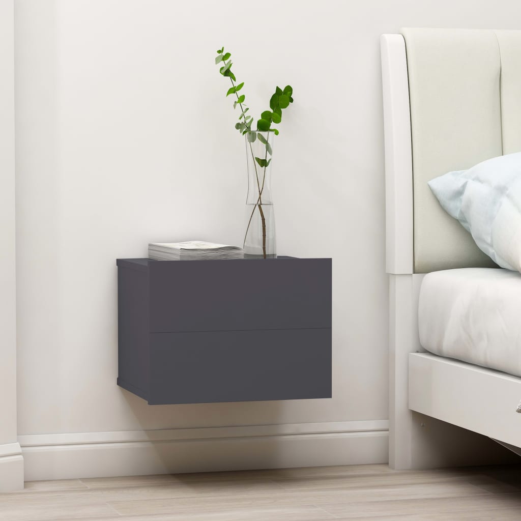 Berkfield Bedside Cabinet Grey 40x30x30 cm Engineered Wood
