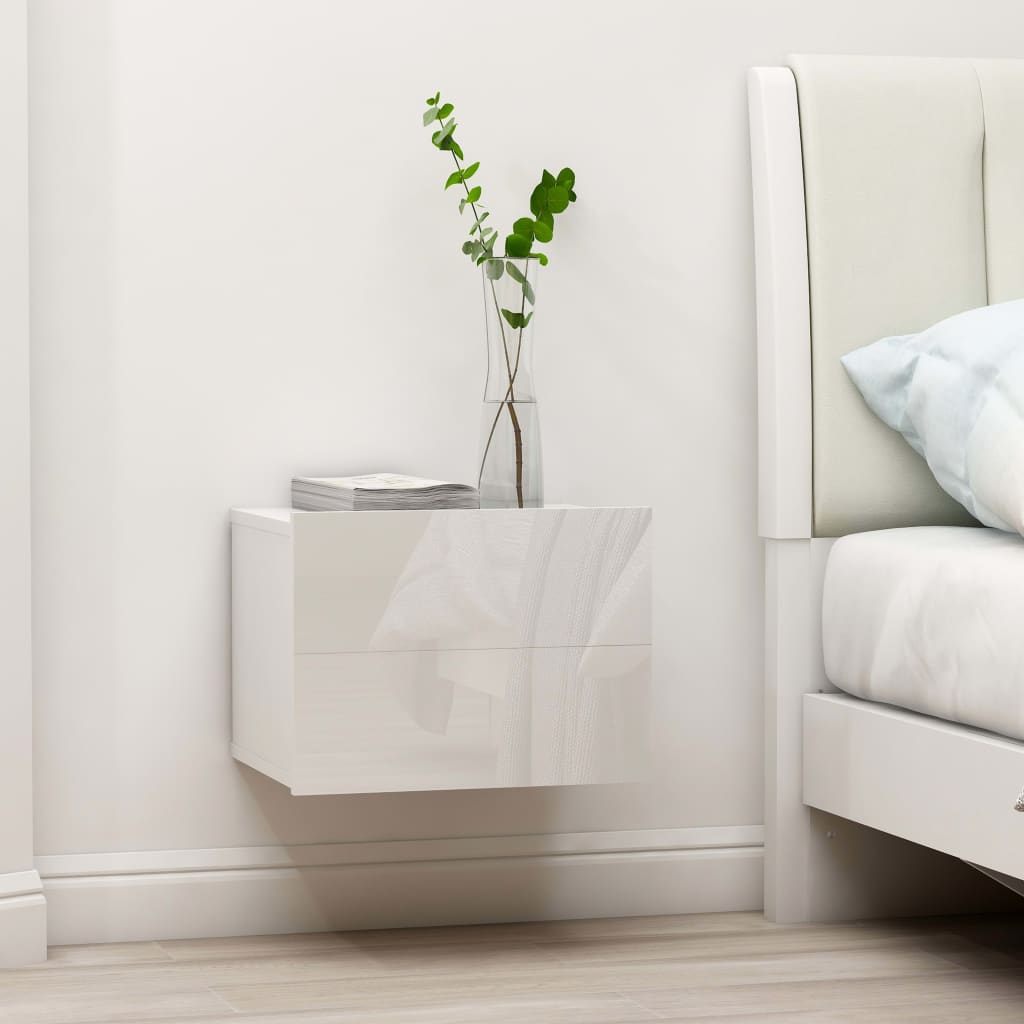 Berkfield Bedside Cabinet High Gloss White 40x30x30 cm Engineered Wood