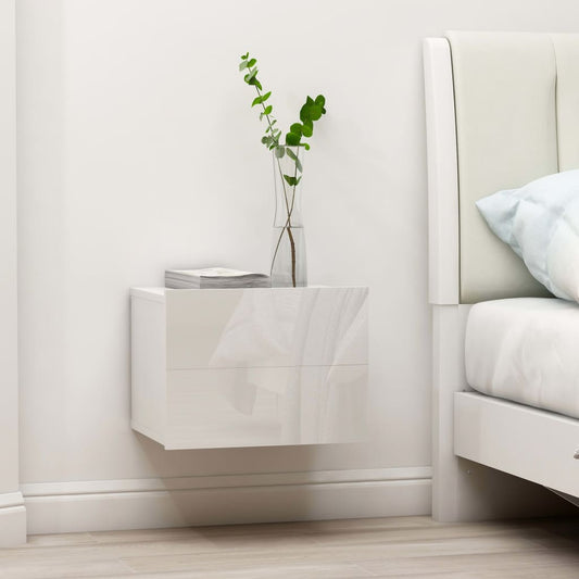 Berkfield Bedside Cabinet High Gloss White 40x30x30 cm Engineered Wood