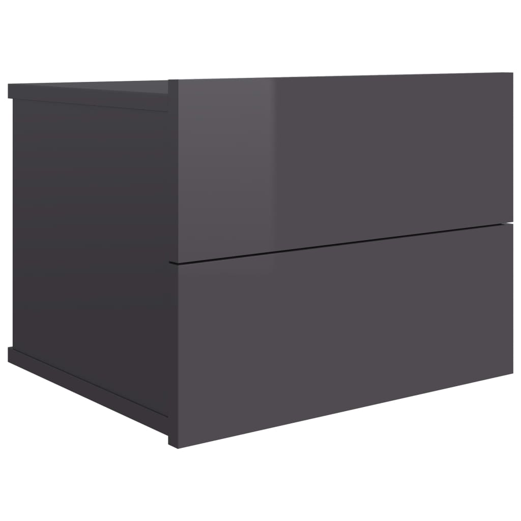 Berkfield Bedside Cabinet High Gloss Grey 40x30x30 cm Engineered Wood