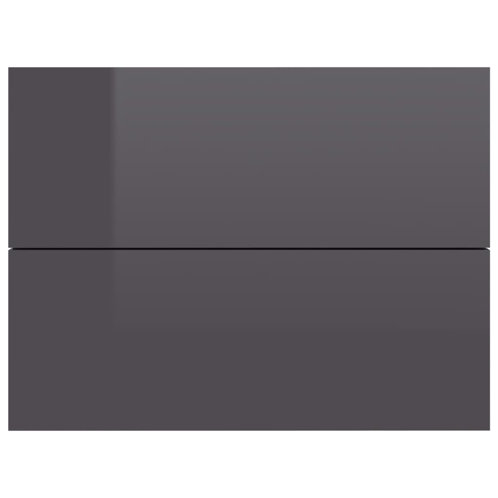 Berkfield Bedside Cabinet High Gloss Grey 40x30x30 cm Engineered Wood