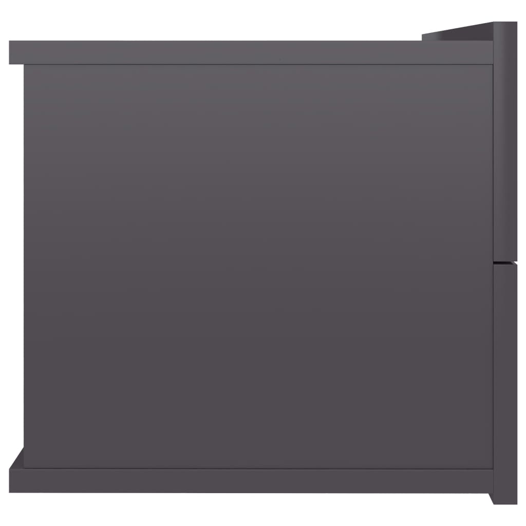 Berkfield Bedside Cabinet High Gloss Grey 40x30x30 cm Engineered Wood