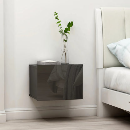 Berkfield Bedside Cabinet High Gloss Grey 40x30x30 cm Engineered Wood