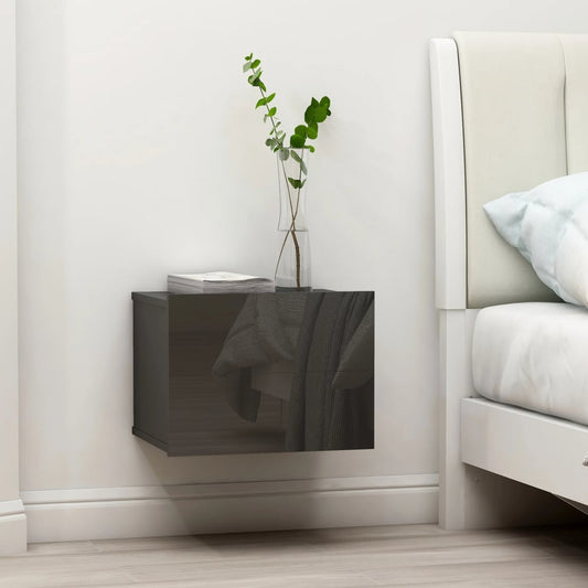 Berkfield Bedside Cabinet High Gloss Grey 40x30x30 cm Engineered Wood