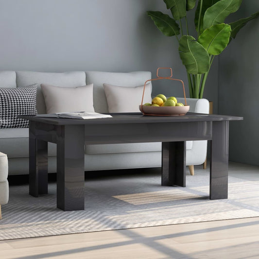 Berkfield Coffee Table High Gloss Grey 100x60x42 cm Engineered Wood