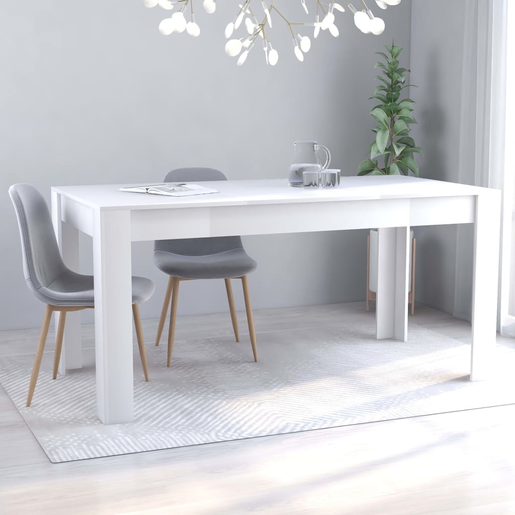 Berkfield Dining Table White 160x80x76 cm Engineered Wood
