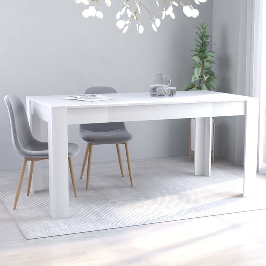 Berkfield Dining Table White 160x80x76 cm Engineered Wood