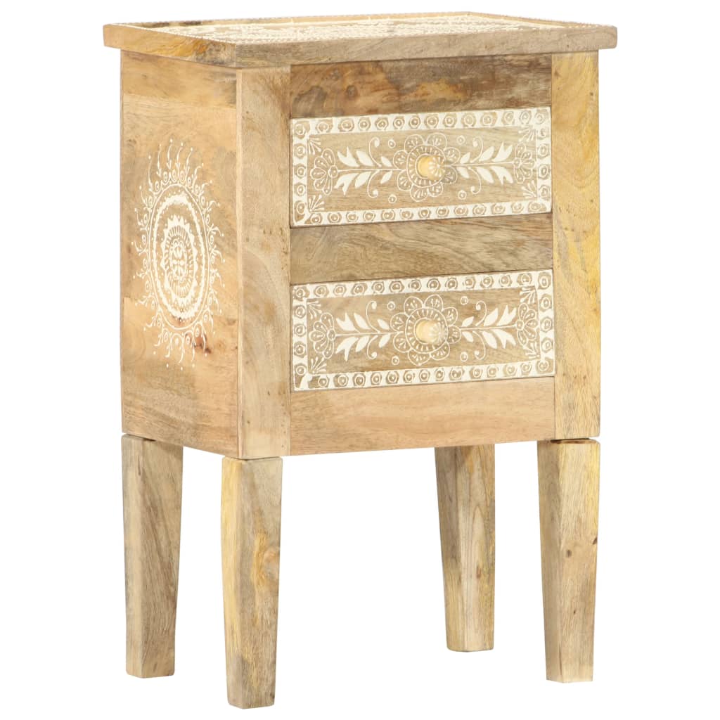 Berkfield Hand Painted bedside Cabinet 40x30x60 cm Solid Mango Wood