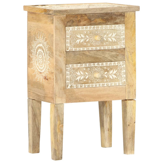 Berkfield Hand Painted bedside Cabinet 40x30x60 cm Solid Mango Wood