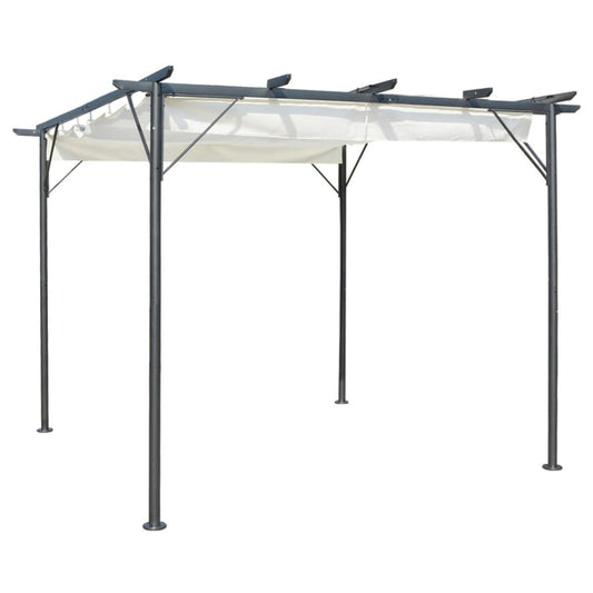 Berkfield Pergola with Retractable Roof Cream White 3x3 m Steel