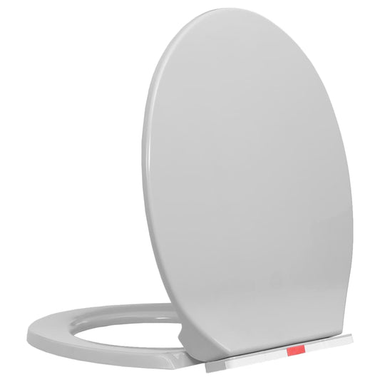 Berkfield Soft-Close Toilet Seat Quick Release Light Grey Oval