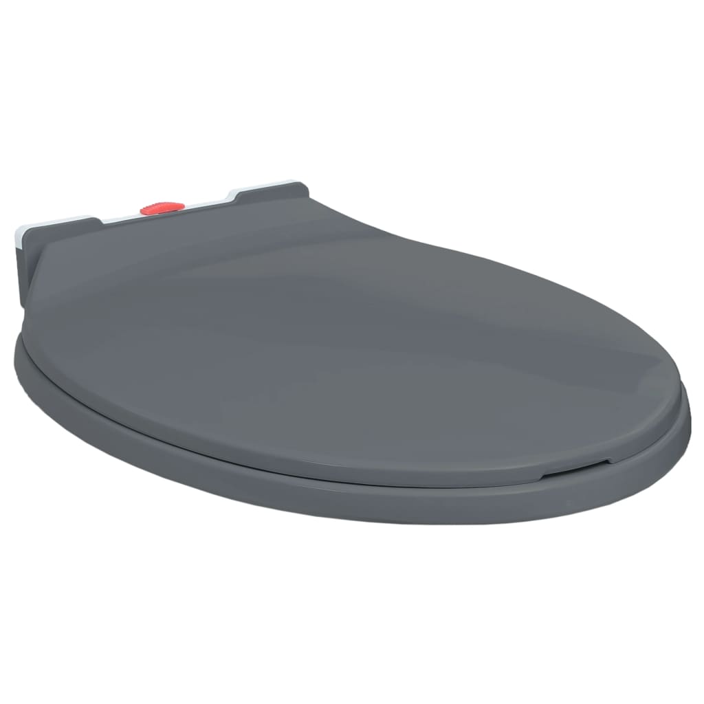 Berkfield Soft-Close Toilet Seat Quick Release Grey Oval