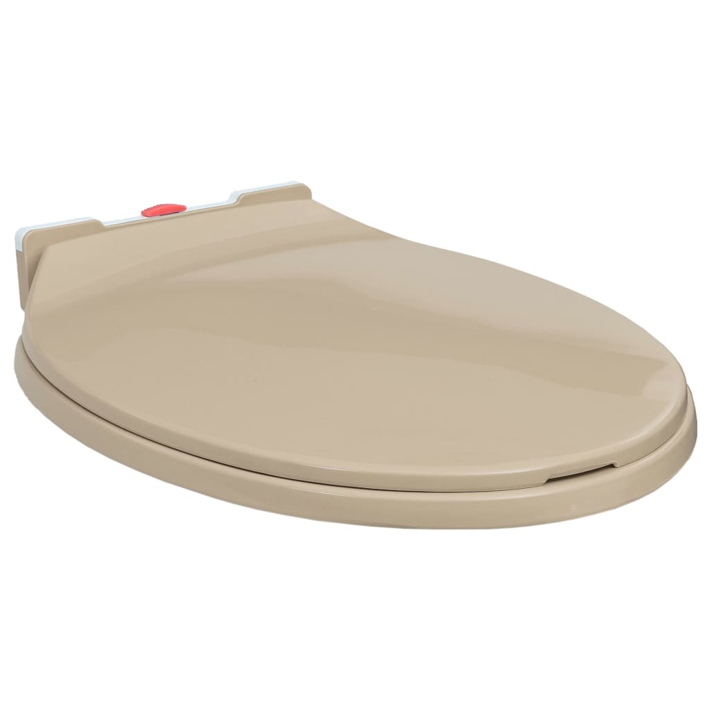 Berkfield Soft-Close Toilet Seat Quick Release Beige Oval