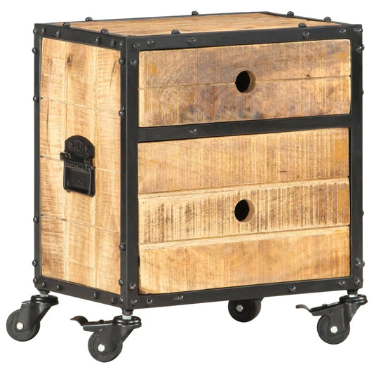 Berkfield Bedside Cabinet 40x30x50 cm Rough Mango Wood