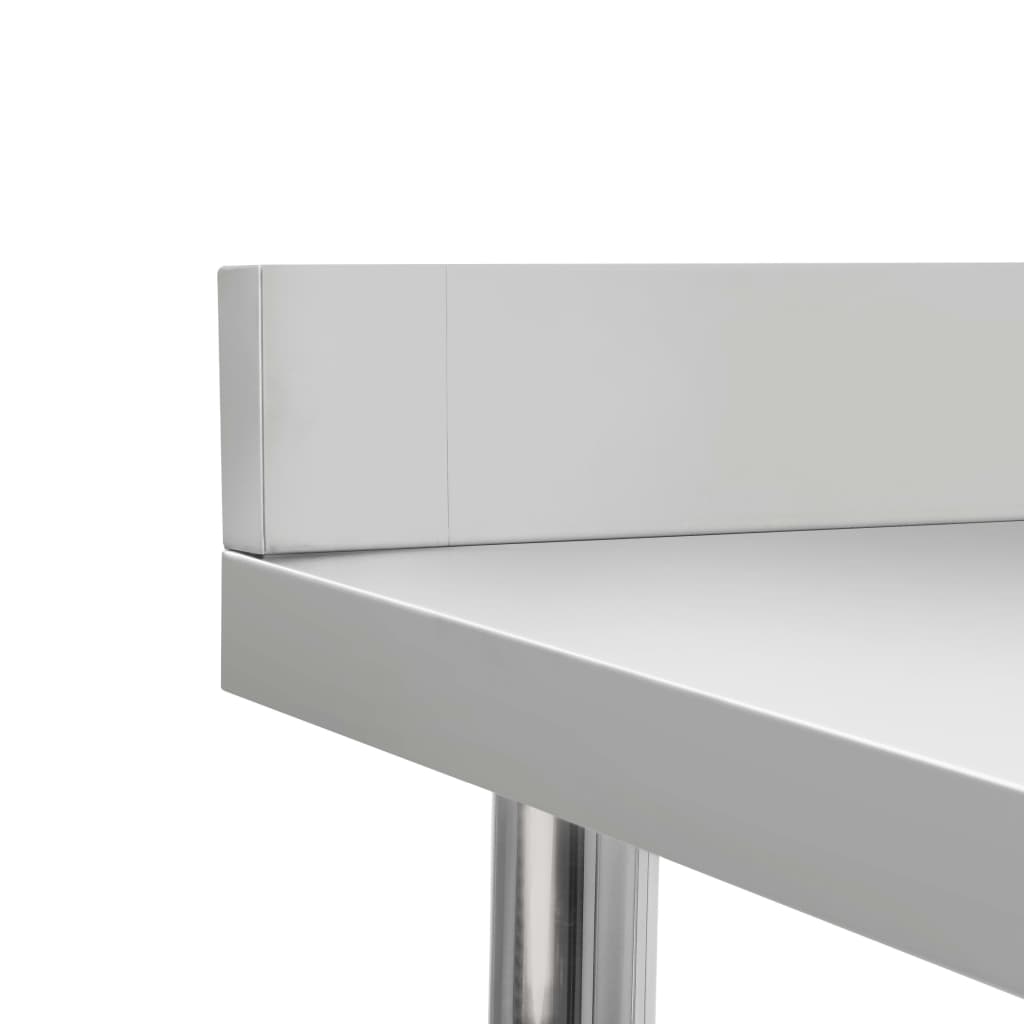 Berkfield Kitchen Work Table with Backsplash 80x60x93 cm Stainless Steel