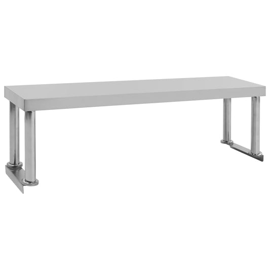 Berkfield Work Table Overshelf 120x30x35 cm Stainless Steel