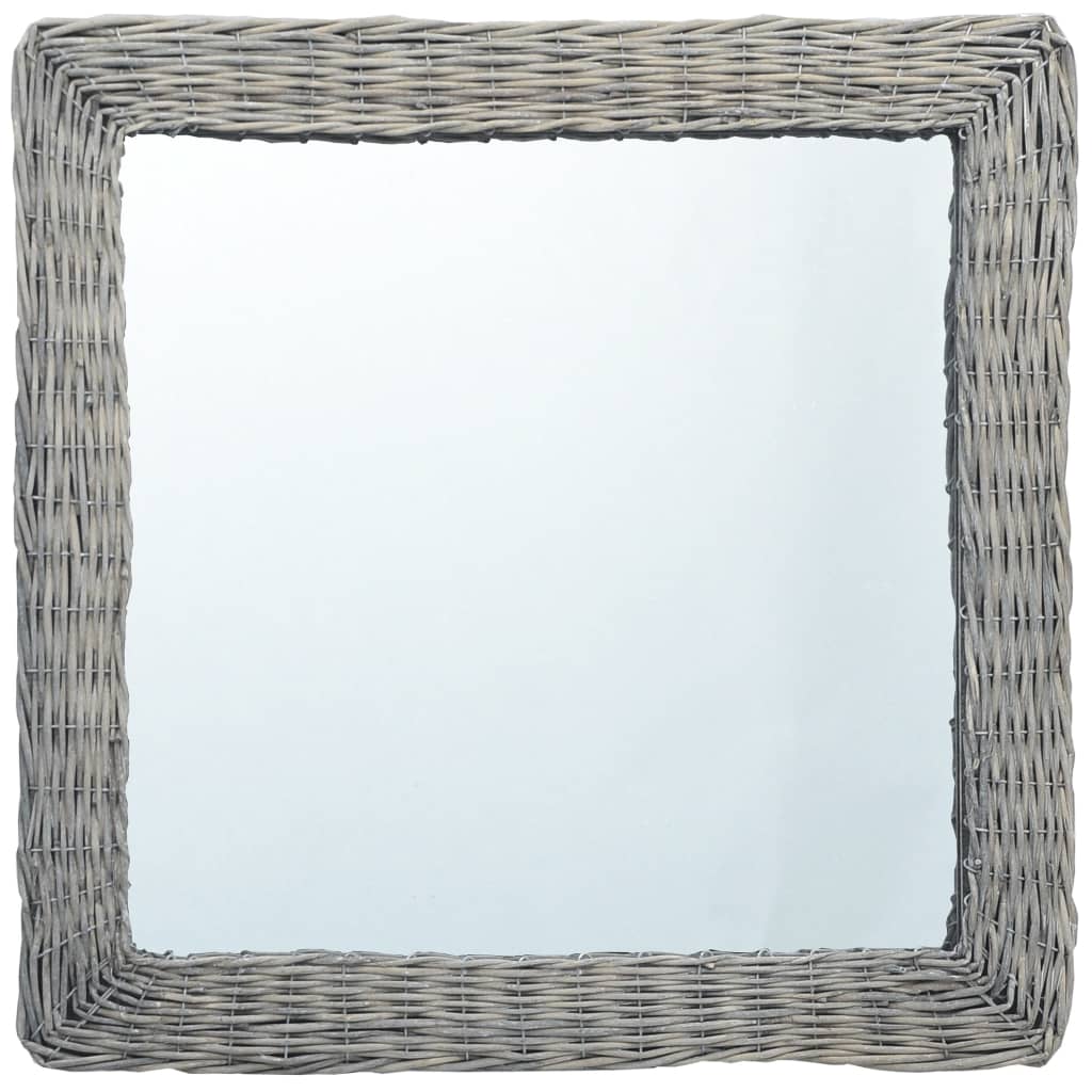 Berkfield Mirror 50x50 cm Wicker