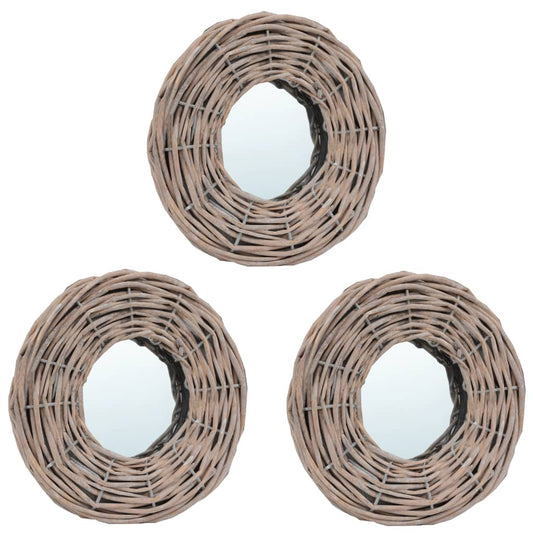 Berkfield Mirrors 3 pcs 15 cm Wicker
