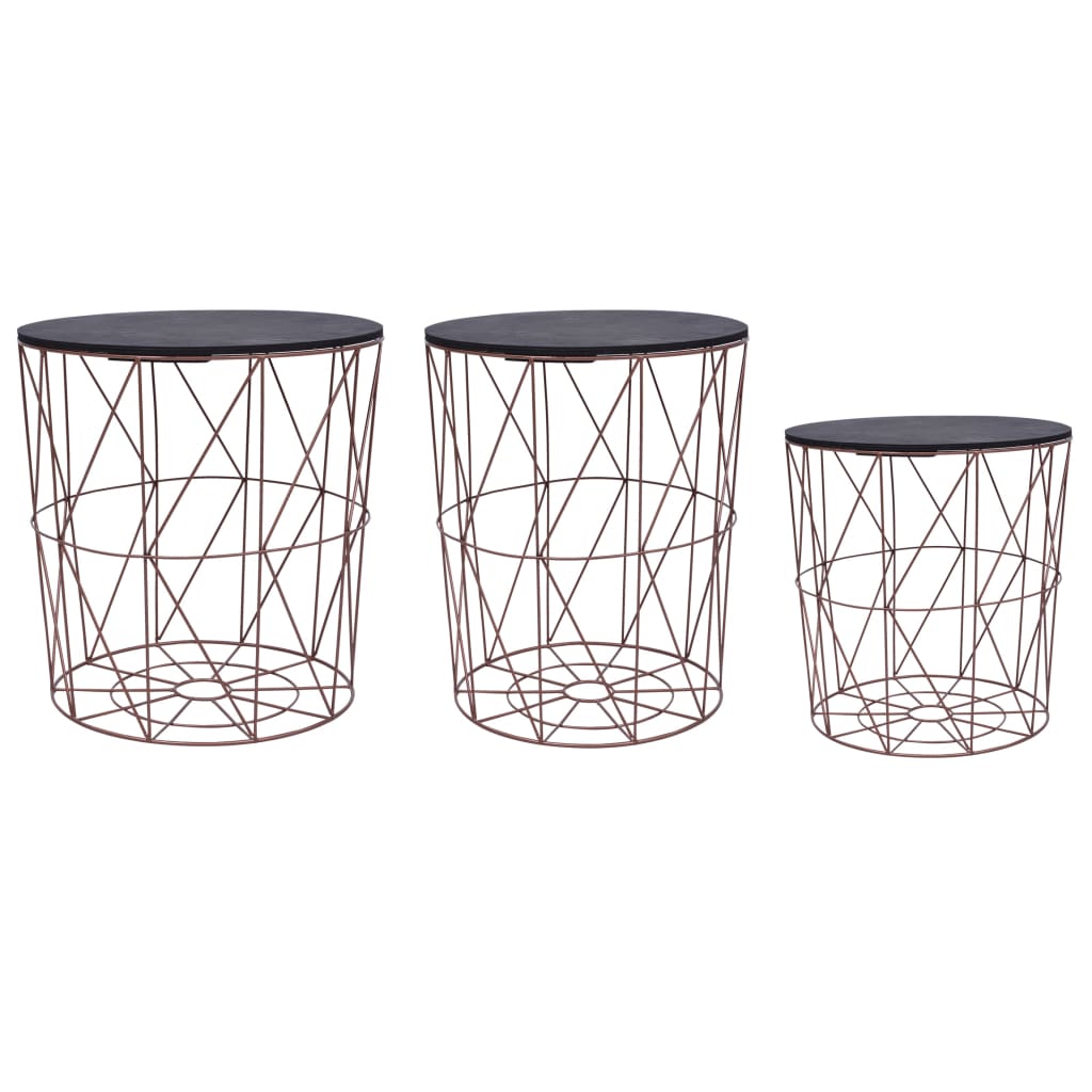 Berkfield Coffee Tables 3 pcs Copper