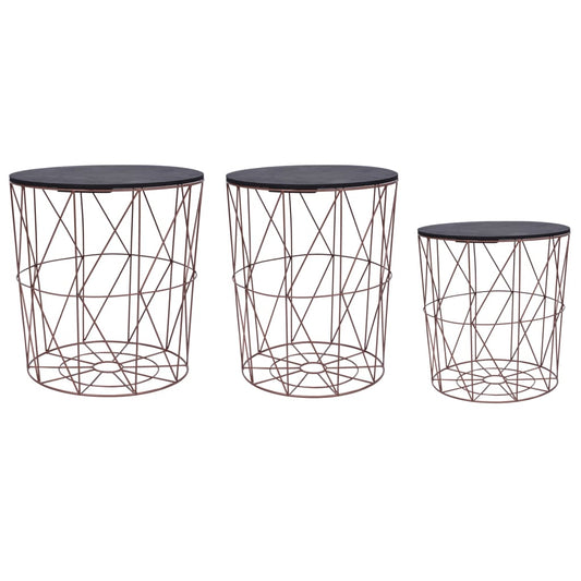 Berkfield Coffee Tables 3 pcs Copper