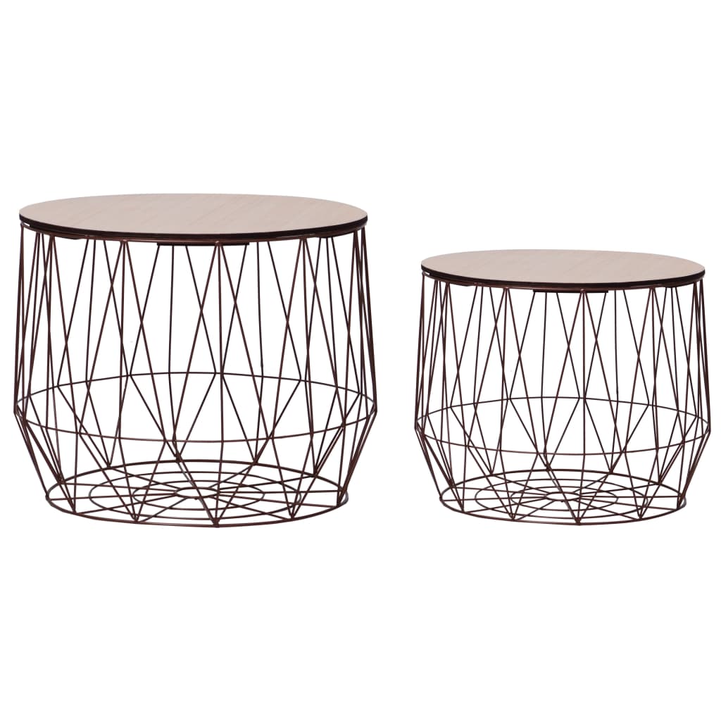 Berkfield Coffee Table 2 pcs Copper