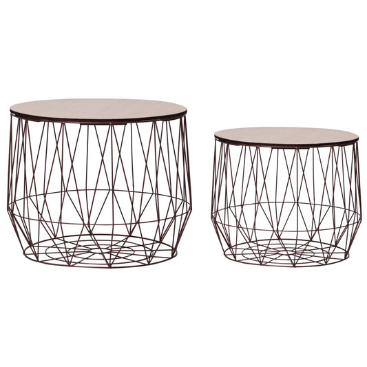 Berkfield Coffee Table 2 pcs Copper