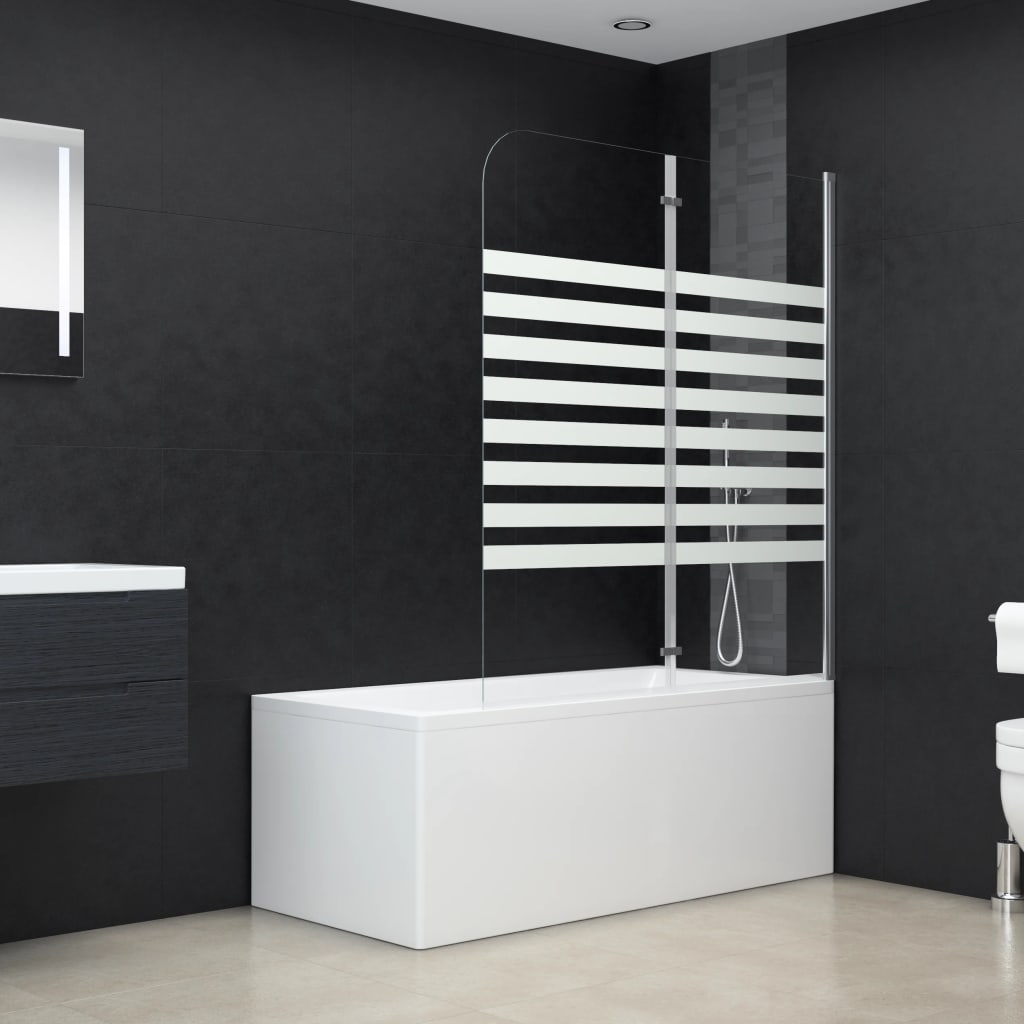 Berkfield Bath Enclosure 120x140 cm Tempered Glass Stripe