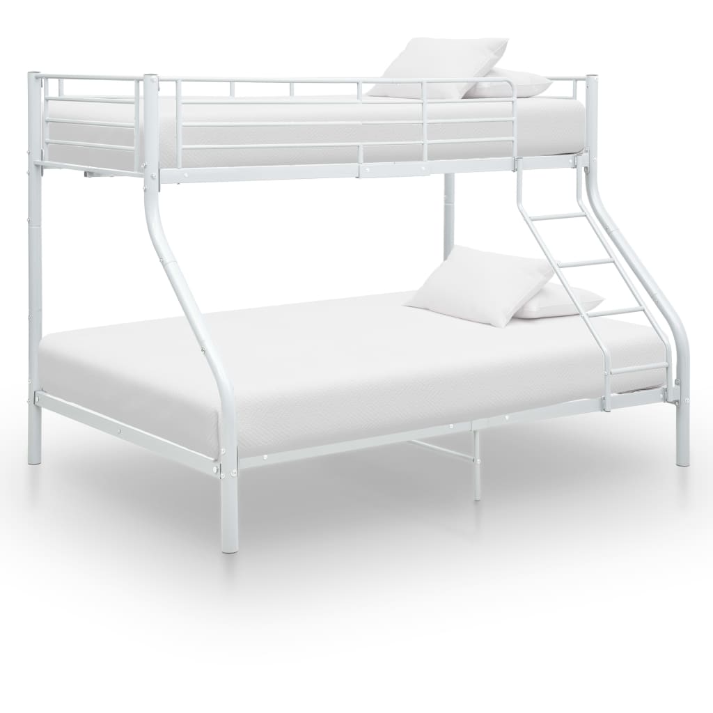 Berkfield Bunk Bed Frame White Metal 140x200 cm/90x200 cm