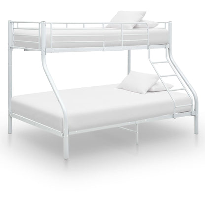 Berkfield Bunk Bed Frame White Metal 140x200 cm/90x200 cm