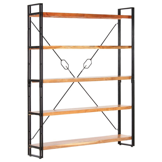 Berkfield 5-Tier Bookcase 140x30x180 cm Solid Acacia Wood