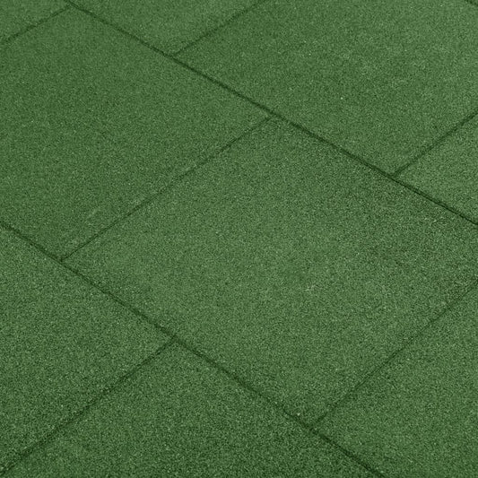 Berkfield Fall Protection Tiles 6 pcs Rubber 50x50x3 cm Green