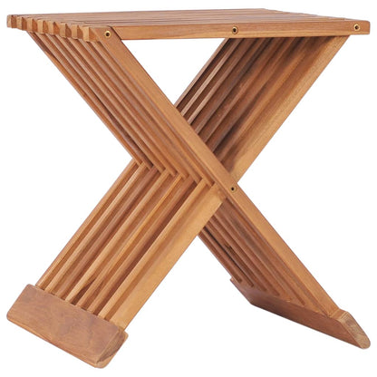 Berkfield Folding Stool 40x32x45 cm Solid Teak Wood