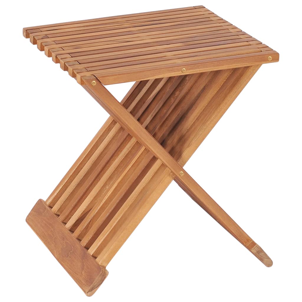 Berkfield Folding Stool 40x32x45 cm Solid Teak Wood